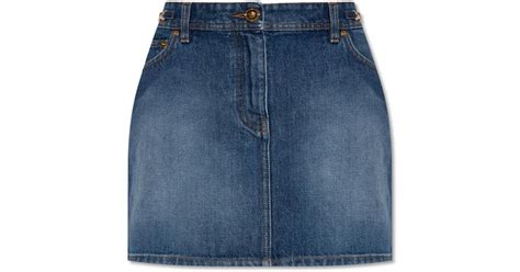 versace denim skirt|net a porter Versace skirt.